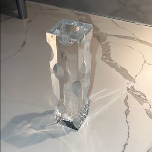 JG Durand 6.5” x 1.5” Moden Crystal Candlestick